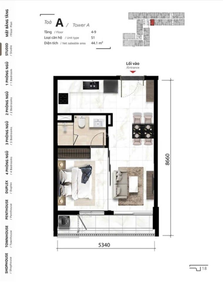 Chính chủ bán căn hộ studio thông thủy 44,1m hàng hiếm the ten chỉ 3,x tỷ  bank hỗ trợ vay 80%