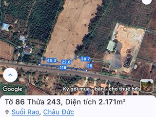 Bán khu đất mặt tiền đường suối rau phước tân hội bài