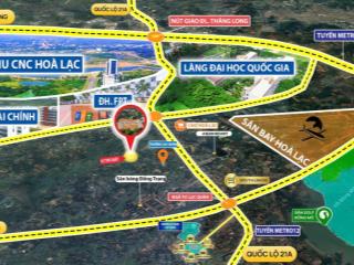 Bán lô đất vàng 100m2 ngay trục chính đồng trạng, full thổ cư  sổ đỏ, giá f0, gần khu cnc & đhqg