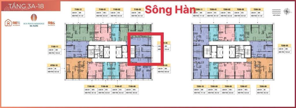 Khách cần tiền ra đi căn sun ponte 2pn  75m2 tầng 17 view sông hàn, giá siêu tốt