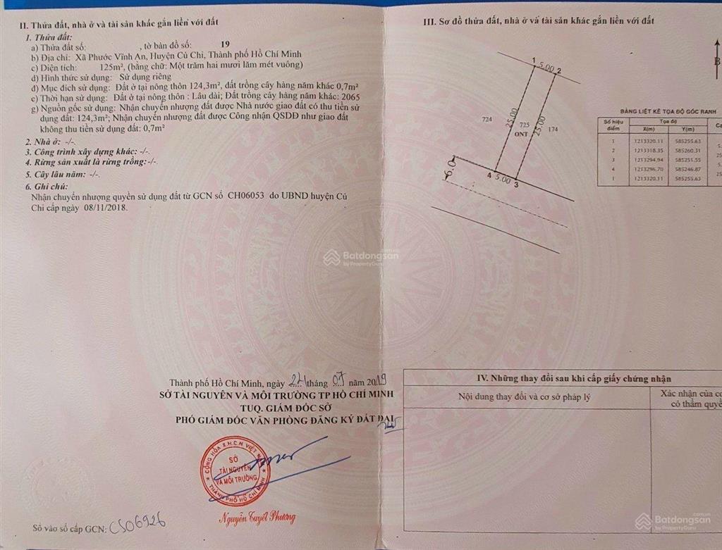 Hàng ngộp ngay mặt tiền tỉnh lộ 2 , xã phước vĩnh an , củ chi 125m2  giá 700 triệu, sổ hồng riêng