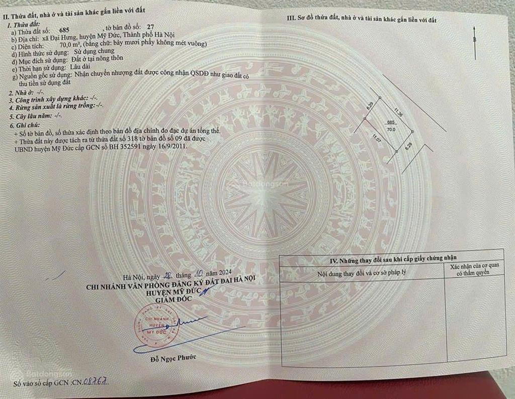 Lô đất 70m2 đại hưng  2 mặt tiền  ô tô tránh  cách phố chỉ 50m