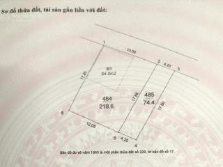 Bán đất 74.4m2. sổ đỏ chính chủ tại quận long biên