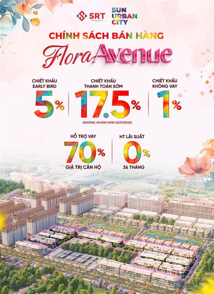 Cơ hội cuối sở hữu lk pk giãn xây flora avenue, view công viên nội khu hướng nam vip nhất dự án