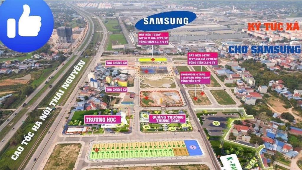 Thời điểm vàng đầu tư! đất nền k  town nội khu đồng bộ  đón lãi lớn từ sam sung phổ yên