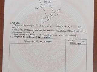 Ngõ 72 cầu noi (thông 273 cổ nhuế) 76m2, mt 5m, giá 13,x tỷ. hướng đông nam  đtt. ngõ ô tô