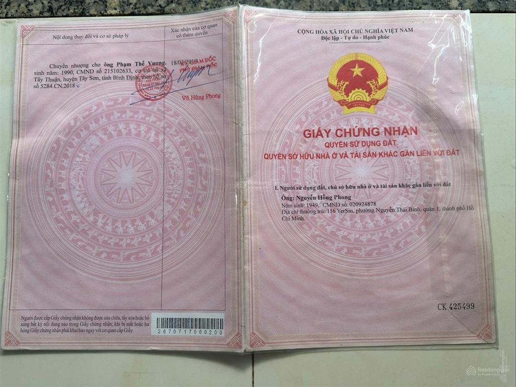 Bán đất có thổ cư mặt tiền đường cách đường hội bài châu pha 50m, p. tân hòa, phú mỹ