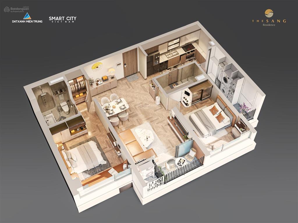 Duy nhất căn 2pn tầng trung view biển giá tốt sắp bàn giao đầu năm 2026 full nội thất liền tường