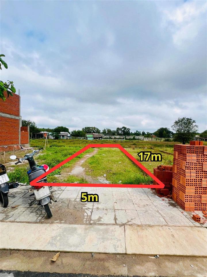 Đất nền tân phú trung, củ chi, 5x17m (84m2) thổ cư, sổ hồng riêng. ngân hàng hỗ trợ 1 tỷ7