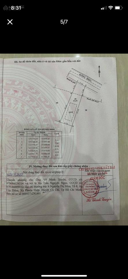 Chủ cần bán đất tại phước thạnh, củ chi. cách ql22 chỉ 100m. dt 275,6m2, thổ cư 72m2. giá 1tỷ