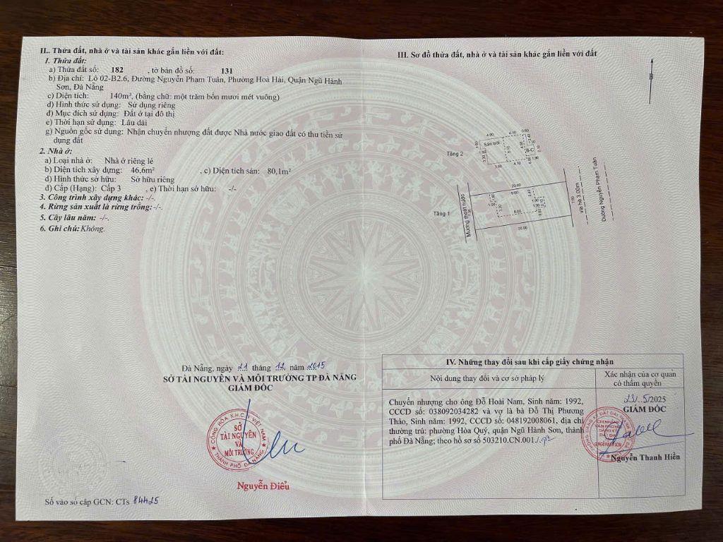 20 tỷ/ 280m2,Đất 2M tiền Nguyễn Phạm Tuân và Đông Hải 6,khu Đông Hải ,Bãi tắm Tân Trà