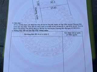 Chính chủ cần bán 92.5m2 đất f0 tại tại tân tiến  xuân mai, ô tô tránh, giá đầu tư