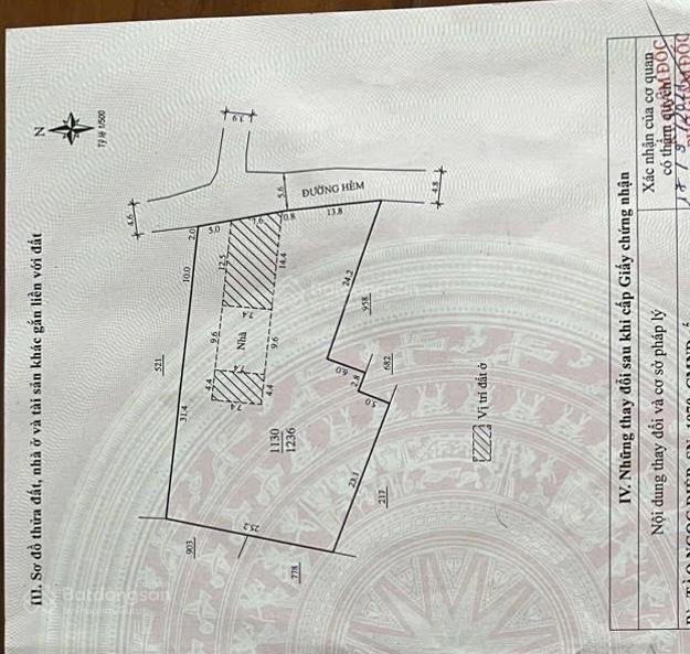 Hẻm 6m hà giang, tp.bảo lộc, dt 27x43m, cấp 4, giá 12 tỷ tl