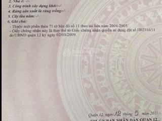 Bán đất tại thạnh lộc, q12, hcm, giá cực chất 8,7 tỷ, diện tích 143,8 m2