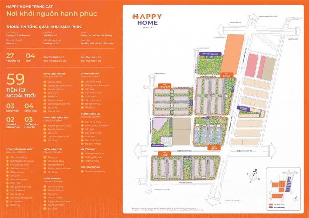 Bán ch 2pn, 2wc tại happy home tràng cát, giá cực kỳ ưu đãi chỉ 1,2 tỷ, 58m2