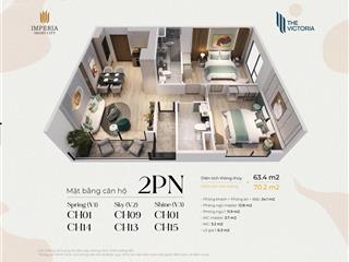 Chính chủ cần bán gấp căn 2pn2vs diện tích 63m2 giá 4,7 tỷ tại the victoria vinhomes smart city
