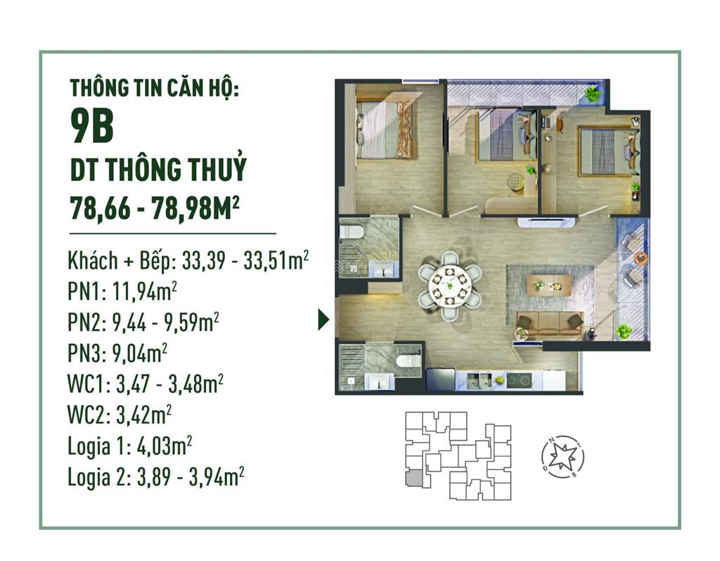Chính chủ chuyển công tác cần nhượng lại căn 2pn 2vs 65m² chung cư the fibonan