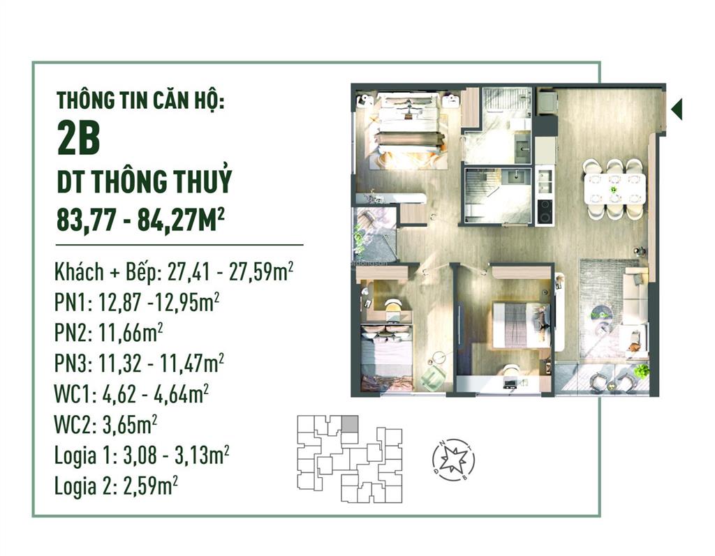 Chính chủ chuyển công tác cần nhượng lại căn 2pn 2vs 65m² chung cư the fibonan