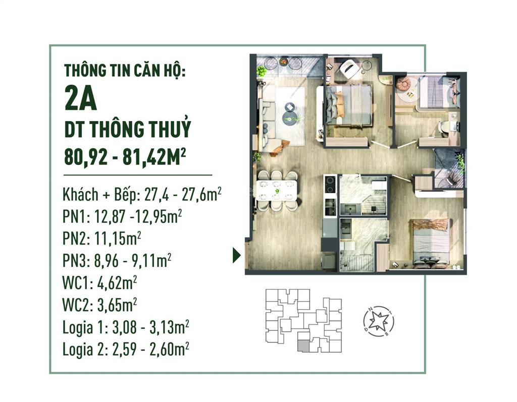 Chính chủ chuyển công tác cần nhượng lại căn 2pn 2vs 65m² chung cư the fibonan
