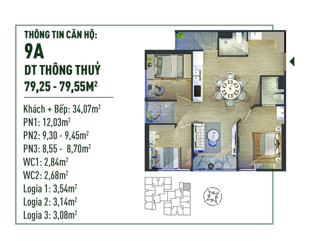 Chính chủ chuyển công tác cần nhượng lại căn 2pn 2vs 65m² chung cư the fibonan