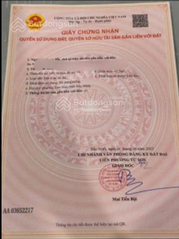 Hàng siêu hiếm tại phúc tinh tam sơn đường ô tô 5 chỗ vào tận đất, sát sungroup  nhỉnh 1 tỷ