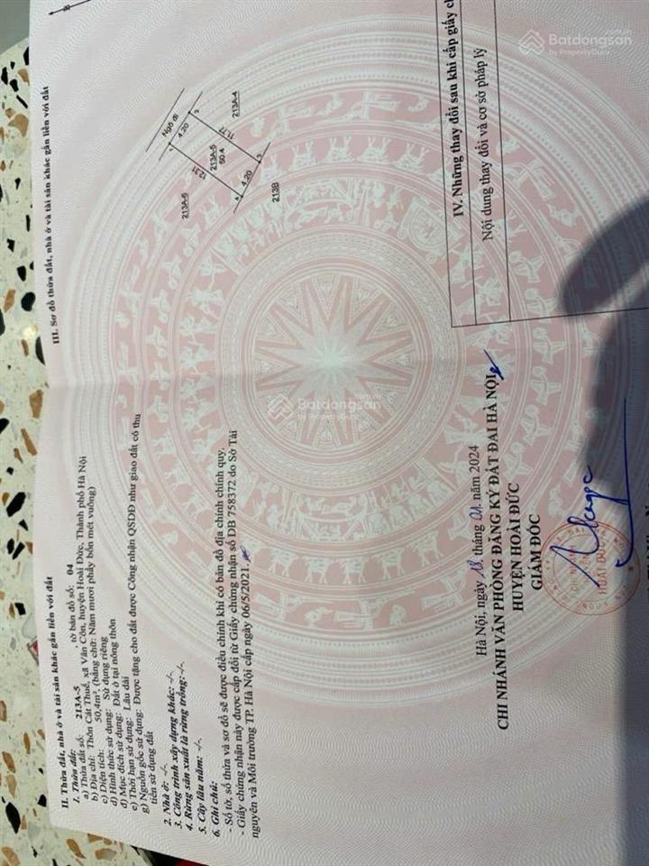 (an khánh) đất 50m sô vuông đẹp, ô tô đỗ, mặt tiền rộng, sổ đỏ trao tay