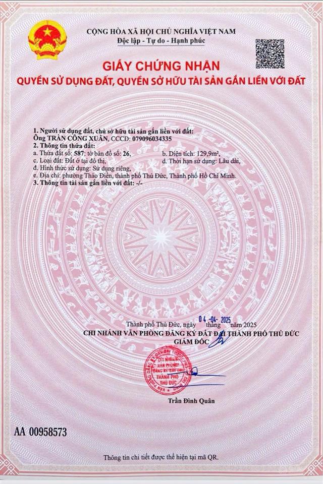 Đất góc 2 mặt tiền thảo điền 173,7m2, phù hợp chdv, văn phòng, biệt thự, 52 tỷ