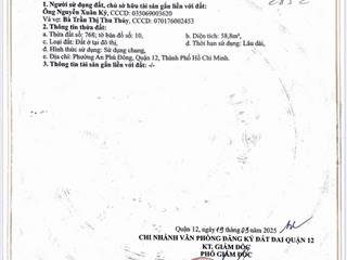 Chính chủ bán đất nền đường t15,p. an phú đông, q12, tphcm, 3,2 tỷ