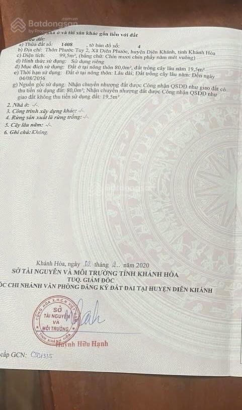 Bán đất tại diên phước, 690 triệu, 99.5m2, mặt tiền 6m, pháp lý đầy đủ