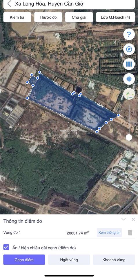 Cần bán lô đất 25884m2 đất tại long hoà, gần vinhomes có 1000m2 thổ cư mặt tiền dài 282m đường nhựa