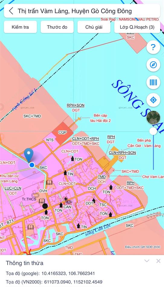 Đất ngay bến phà vàm lángcần giờ full thổ cư