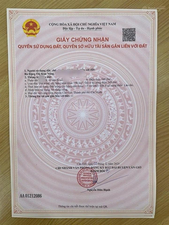 Bán đất thạnh thới, ngay cổng khu a của vinhomes, hàng hiếm tại cần giờ, hcm