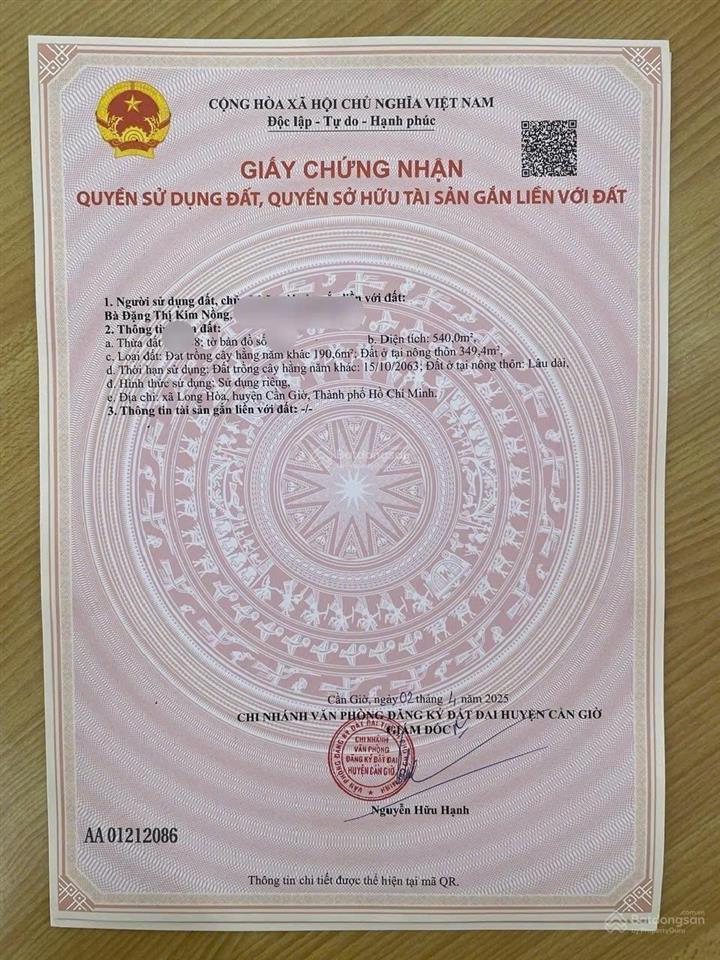 Bán đất thạnh thới, ngay cổng khu a của vinhomes, hàng hiếm tại cần giờ, hcm