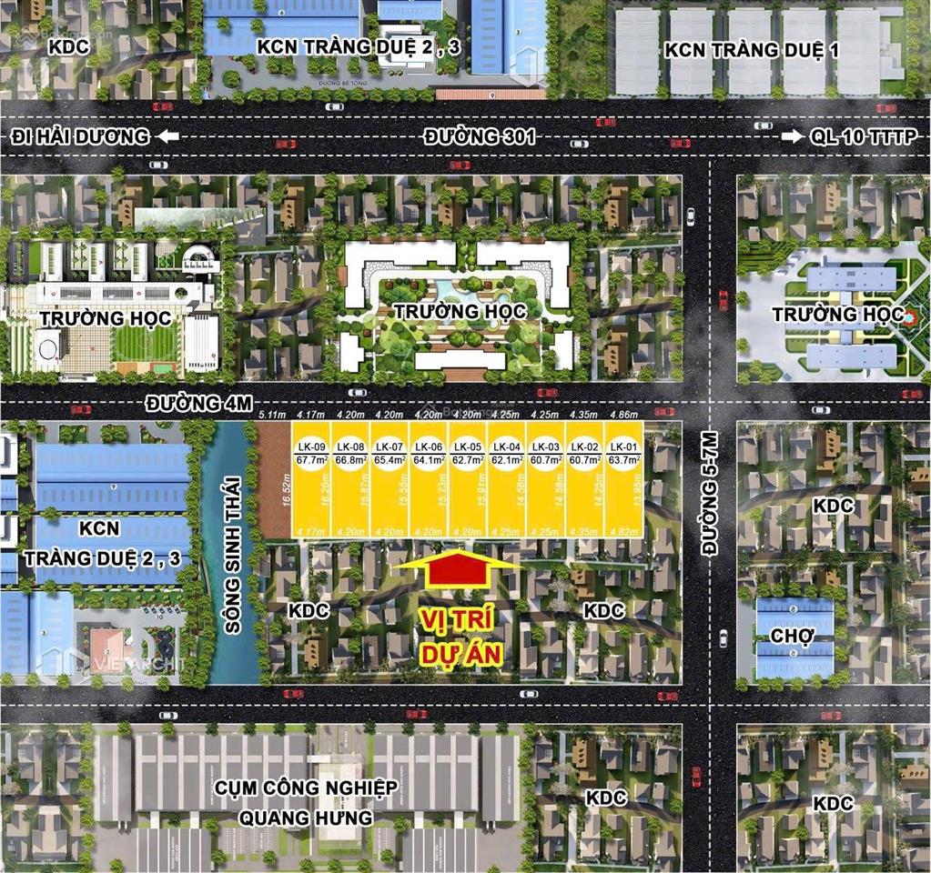 Lô đất 100m2 giá chỉ 725tr ngay khu công nghiệp tràng duệ 3