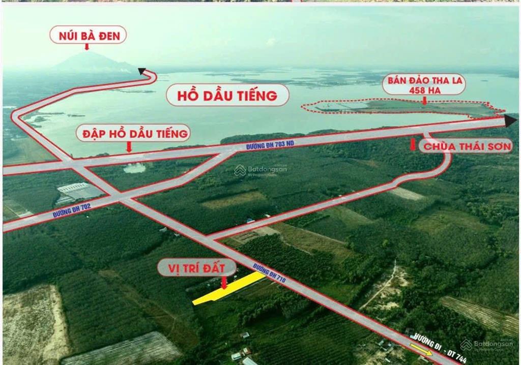 Bán đất mặt tiền tại dh710, định thành, dầu tiếng, bình dương, 990 triệu, 400m2 5x80 tc 100m