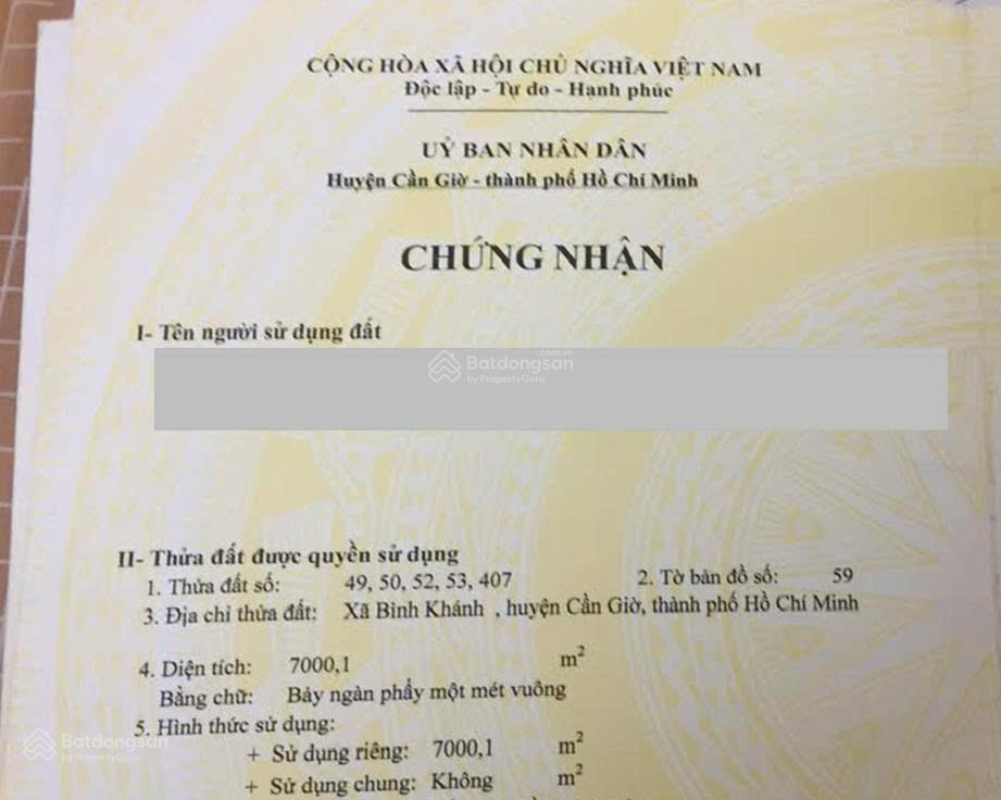 Kẹt bank bán đất xã bình khánh, huyện cần giờ, tphcm