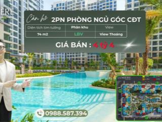 Bán gấp căn 2 ngủ, giá chỉ 4.4 tỷ, diện tích 74m2 bao toàn thị trường, lumiere boulevard quận 9