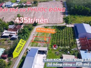 Đất nền cạnh kcn phước đông  chỉ 435 triệu  sổ hồng riêng  dân cư đông đúc  đầy đủ tiện ích