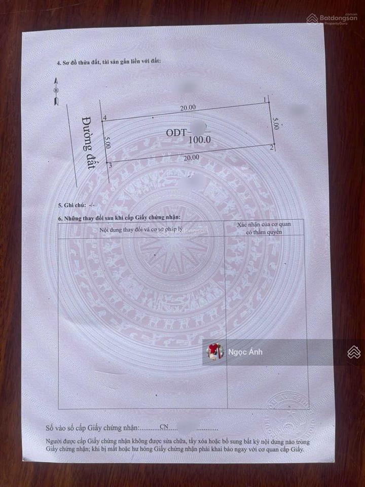 Cần bán nhanh lô đất đẹp 100m2, giá 400 triệu, gần khu công nghiệp thành thành công, sổ riêng