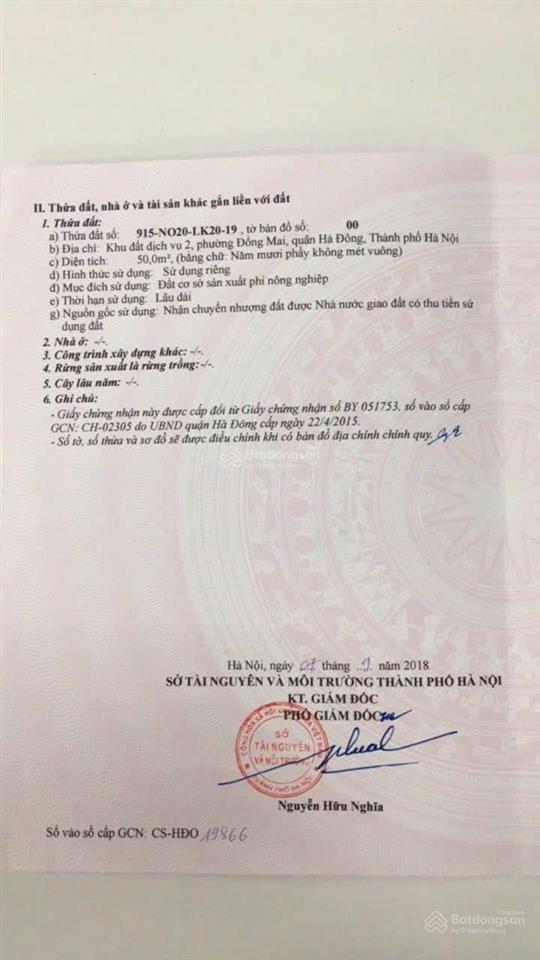 Bán đất phân lô lk2019 khu dịch vụ 2 đồng mai, hà đông  ô tô đỗ cửa  sát ql6 & vành đai 4