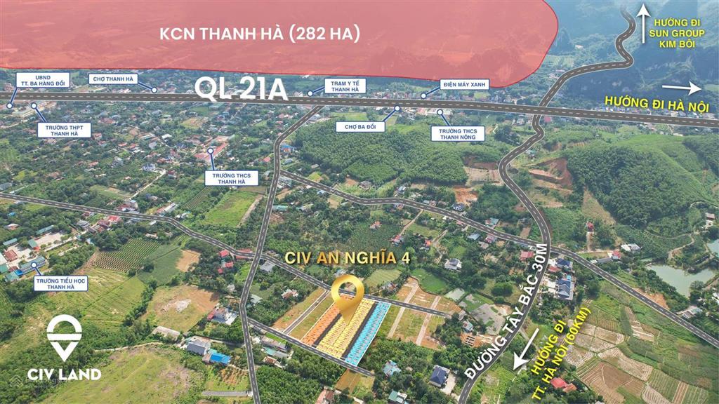 Bán lô đất 70m2 full thổ cư trung tâm thị trấn ba hàng đồi, lạc thuỷ, hoà bình  giá tốt f0 đầu tư