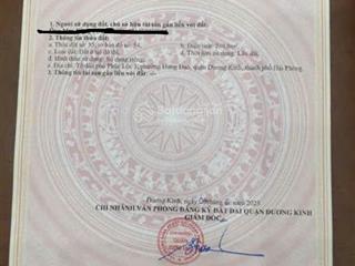 Hot  chính chủ cần bán lô đất mặt đường phố lưu trọng lư (phúc lộc) dương kinh  hải phòng