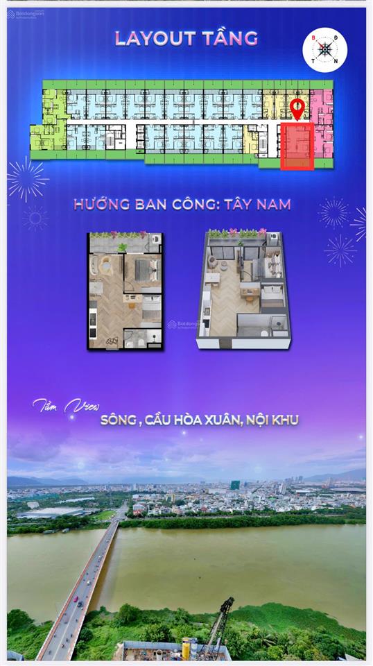 Chỉ 35 tr/m2 sở hữu ngay căn hộ sân vườn 119m2, view sông