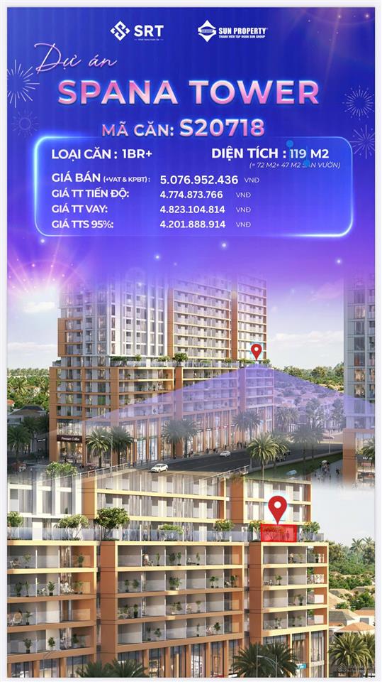 Chỉ 35 tr/m2 sở hữu ngay căn hộ sân vườn 119m2, view sông