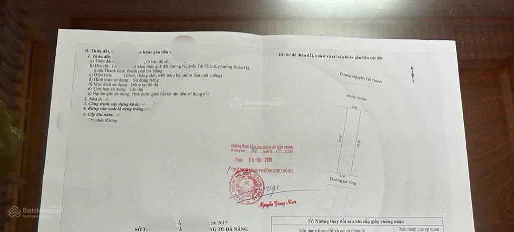 Bán lô đất mặt tiền  nguyễn tất thành  view biển trực diện chỉ nhỉnh 16tỷ