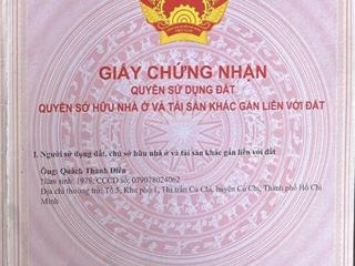 Cần bán nền đất thổ cư 114m2, đường nguyễn văn khạ, tân an hội, củ chi, shr