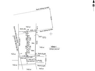 Bán lô đất 2 mặt tiền hẻm 198 long phước  137m², tiện ích đầy đủ  giá chỉ 38 triệu/m²