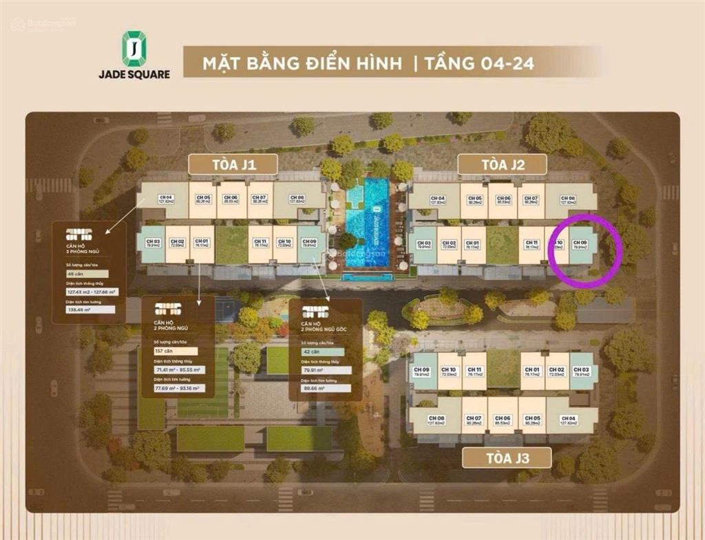 Bán căn chung cư jade square phạm văn đồng vốn chỉ từ 2 tỷ