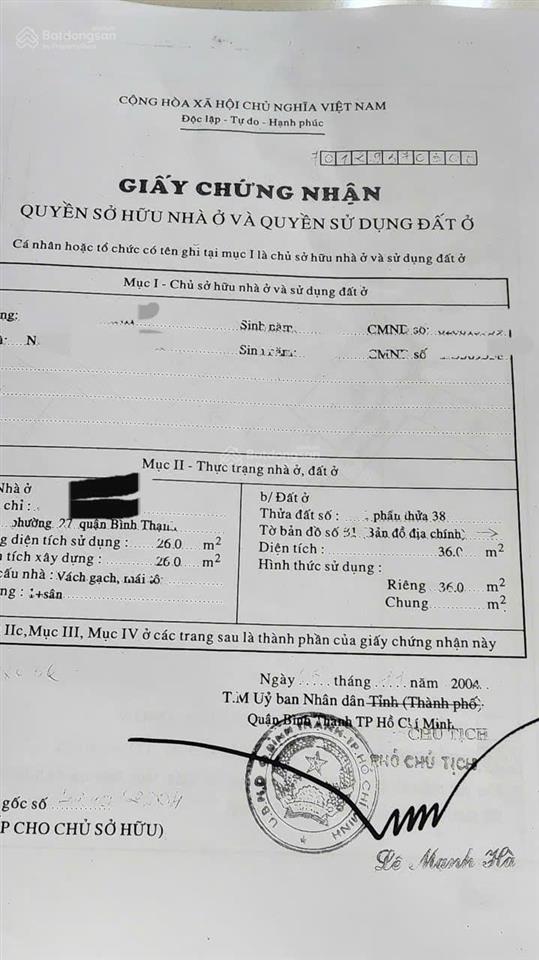 Bán nhà đường thanh đa, phường 27, bình thạnh, hcm