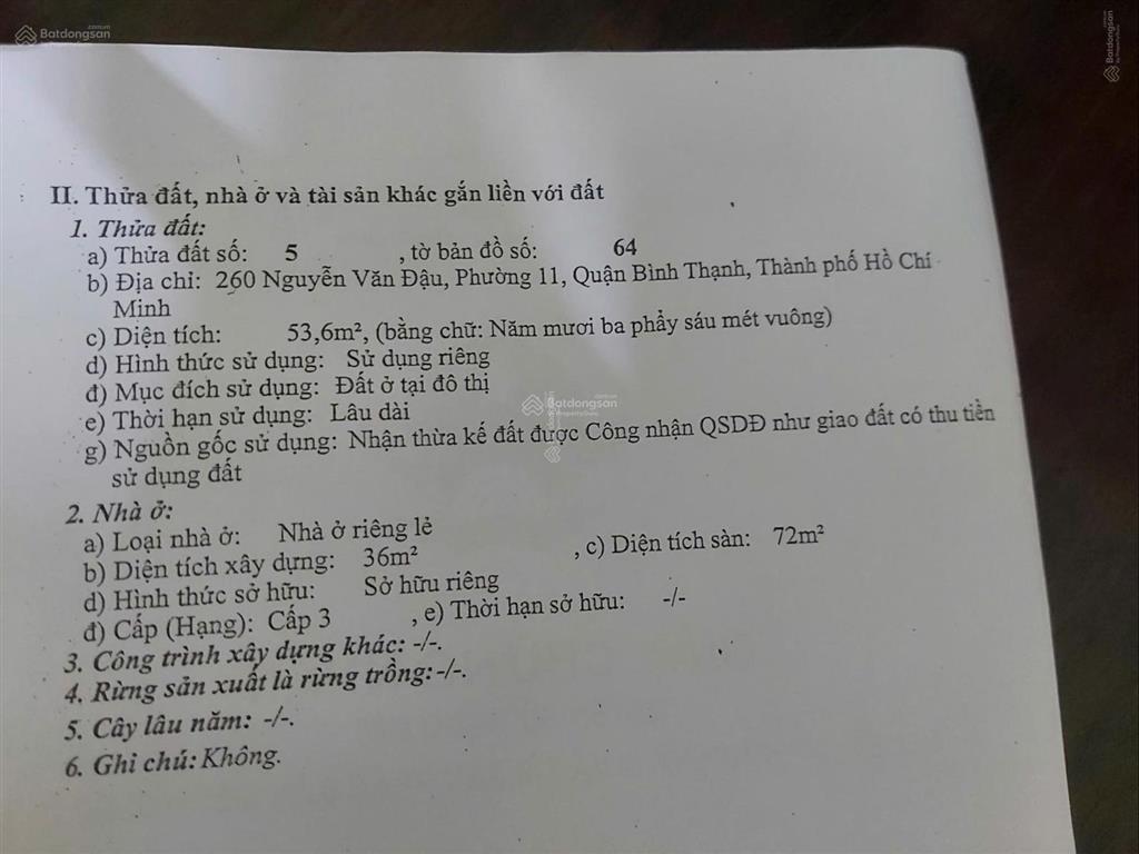 Nhà chính chủ bán mặt tiền nguyễn văn đậu, ngay khu trung tâm an ninh tốt, kinh doanh sầm uất